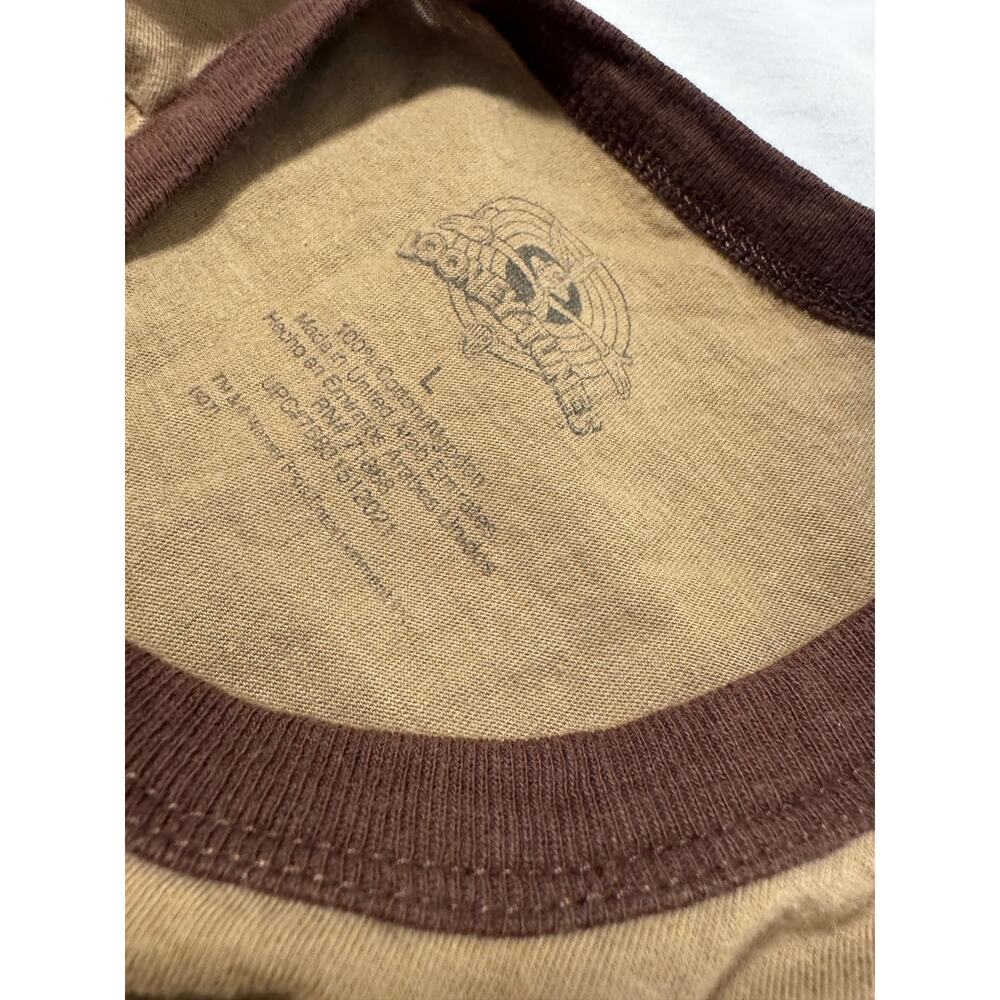 Y2K Looney Tunes Tweety Bird Brown Ringer Tee Cotton Juniors Large - Picture 2 of 3